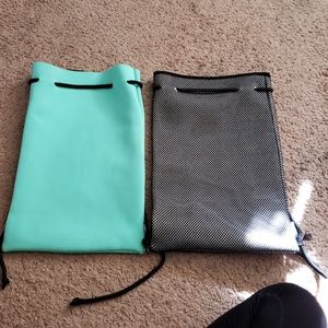 TRIANGL - 2 NEOPRENE BAGS - Turquoise & Black Mesh